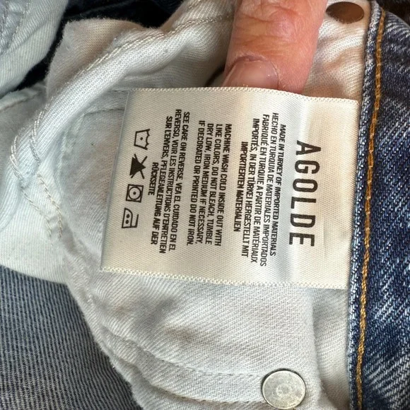 AGOLDE Riley Los Angeles Denim Jeans Womens Size 29 Distressed Light Wash